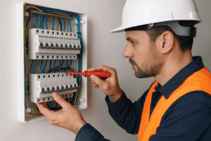 elektriker byter belysning